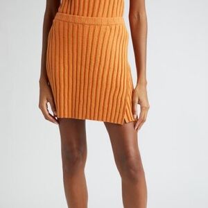 Eckhaus Latta Keyboard Linen & Cotton Rib Sweater Miniskirt Turmeric